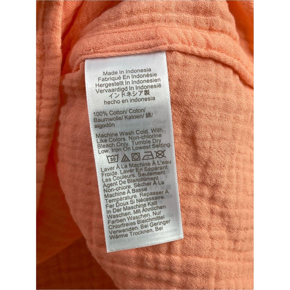 J. Crew Factory Double-gauze Button-Up Shirt Size Medium Electric Peach Cotton - Picture 7 of 8